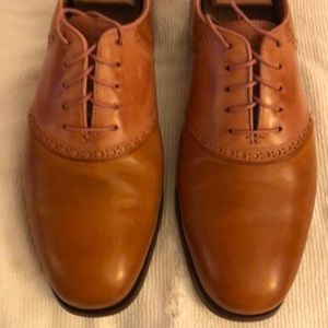 Mens Florsheim tan leather saddle shoes